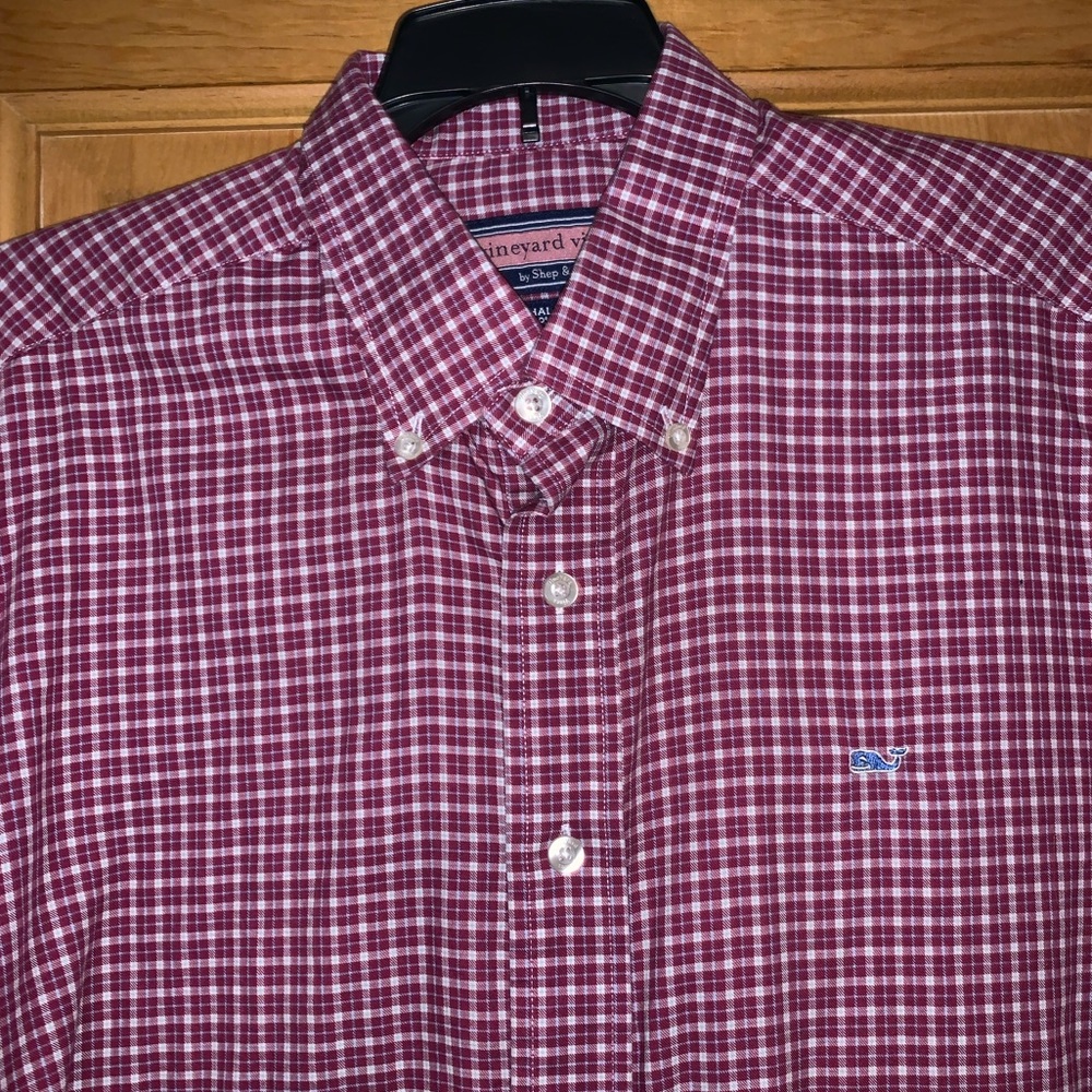 Maroon/Red Vineyard Vines long sleeve button down